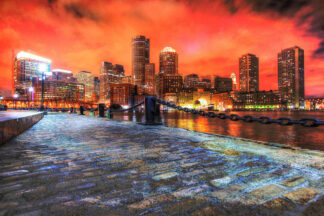 Boston Cityscape at Night 02