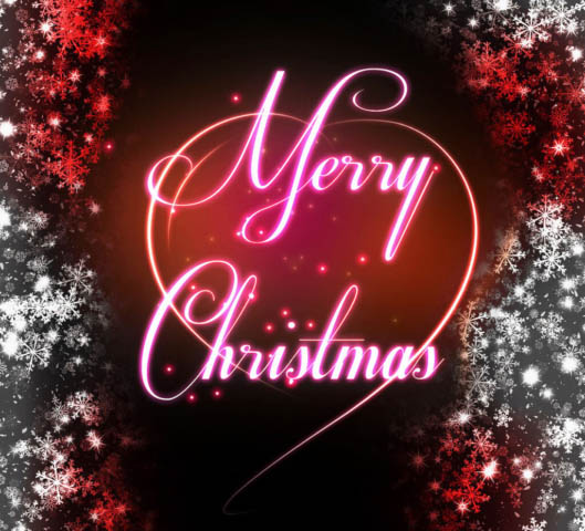 Merry Christmas Wishes Text in Red