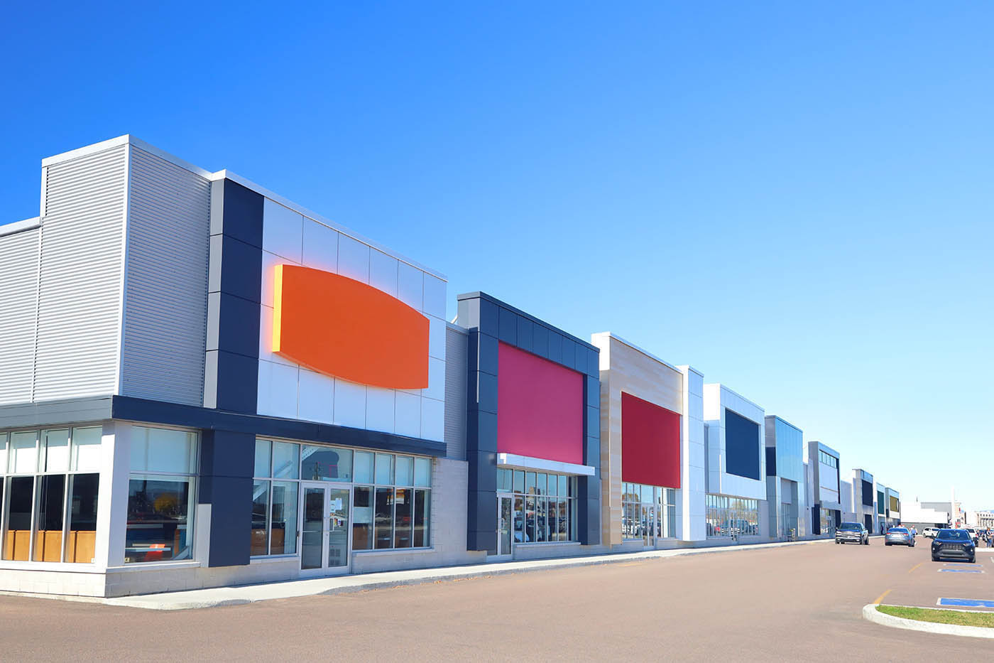 Modern Strip Mall Building