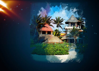 Caribbean Home Art Background with Copy Space - Cool and Inspiring Royalty-Free Stock Images and Animations at Budget Price