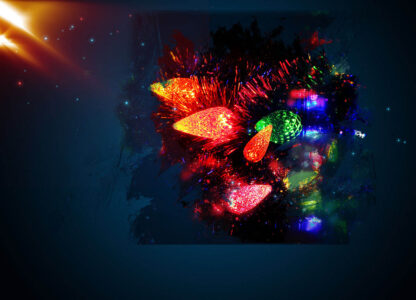 Christmas Lights Art Background with Copy Space - Cool and Inspiring Royalty-Free Stock Images and Animations at Budget Price