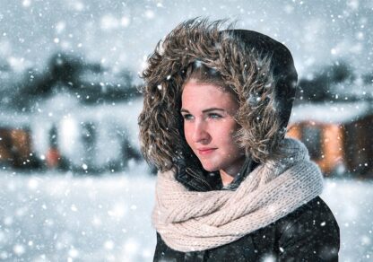 Beautfiful Woman in Winter Snowfall - Cool and Inspiring Royalty-Free Stock Images and Animations at Budget Price