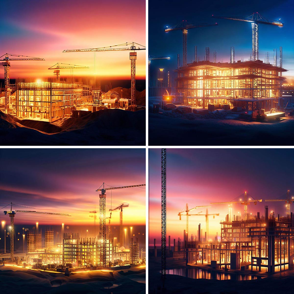 AI Construction Site Sunset