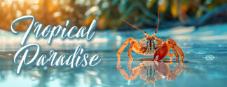 Tropical Paradise Banner - Cute Sea Crab Image