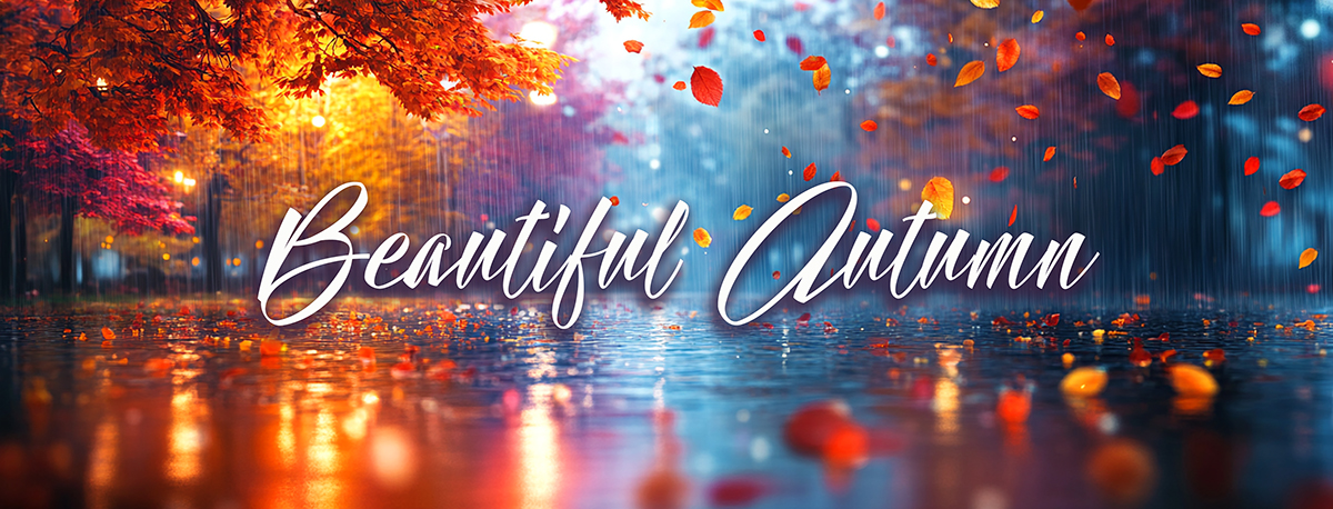 Beautiful Autumn Banner - Wet Fall Scene