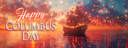 Happy Columbus Day Banner - Exploring the New World